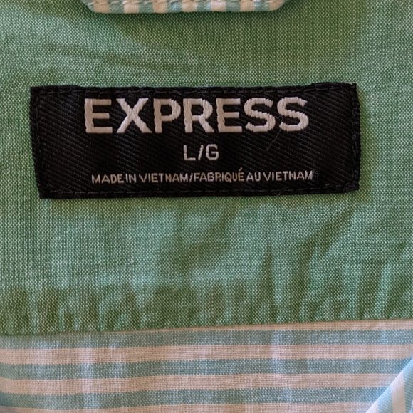 EXPRESS Men Short Sleeve button down shirt L/G - Picture 4 of 6